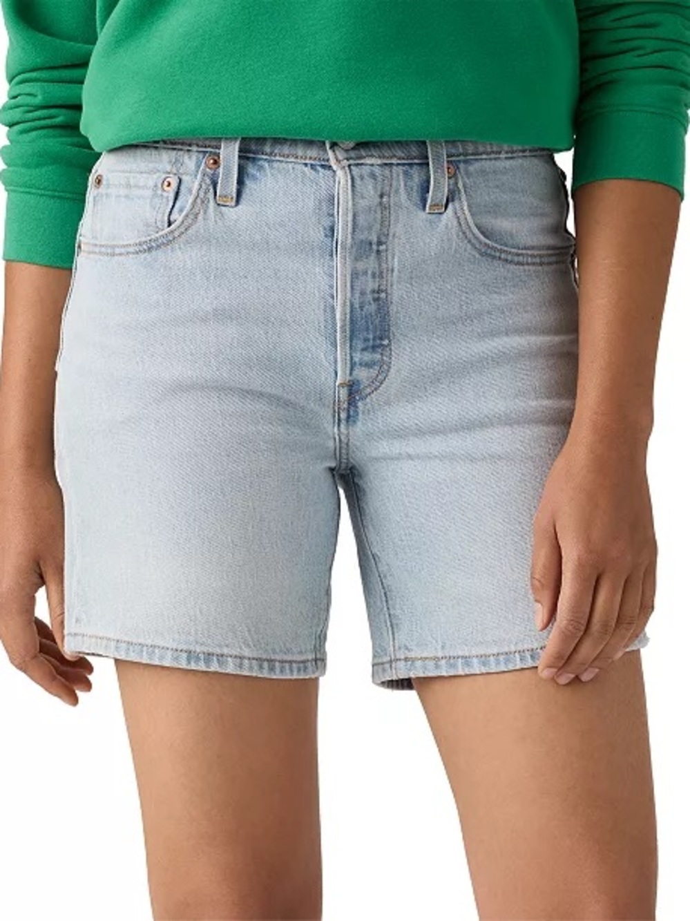 Levi's Light Blue High-Rise Denim Shorts